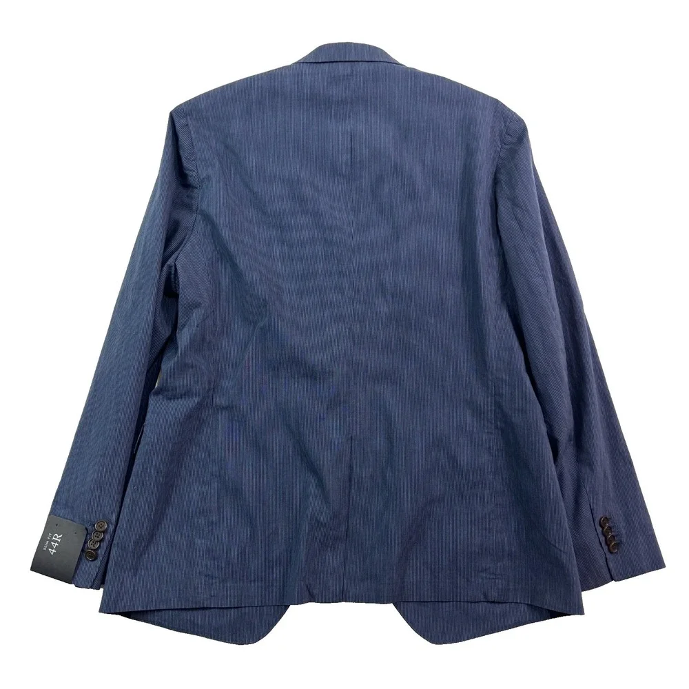 NEW Banana Republic 44R Blue Stripe Slim Stretch Cotton Blazer Jacket Sport Coat